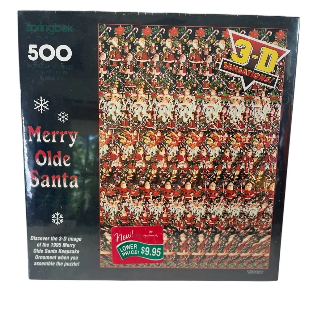 Vintage Springbok Merry Olde Santa Puzzle 3D Sensations World Class 500‎ Pieces